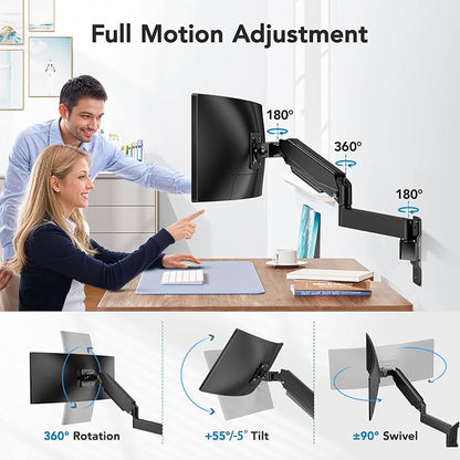 HUANUO 49 inch Ultrawide Monitor Wall Mount, Heavy Duty Screen Arm - Image 6