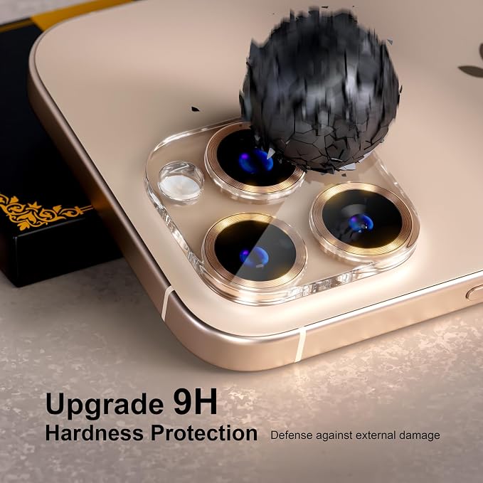 beuxece for 6 Pack iPhone 16 Pro/iPhone 16 Pro Max Camera Lens Protector 9H - Image 3