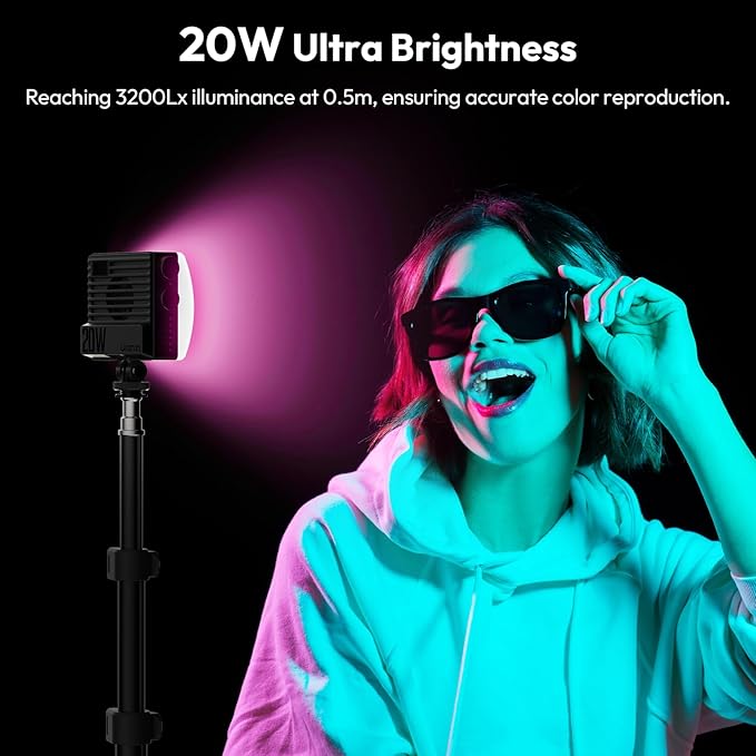 ULANZI LE20 RGB Video Light, 20W Pocket Camera Light, 2500-9000K CRI 95+ 20 - Image 5