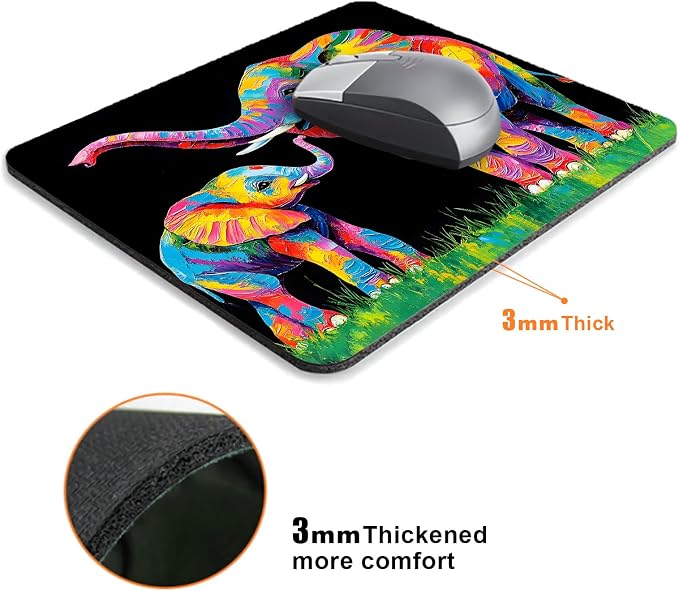 Colorful Art Animal Elephant Mouse Pads - Image 3