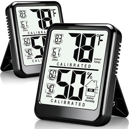 Antonki 2-Pack Room Thermometer, Digital Small Hygrometer Indoor Thermometer by Antonki