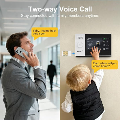 Wireless Alarm System for Home Security, 4.3in Touch Screen 24PcsWiFi+GSM/4G - Image 6