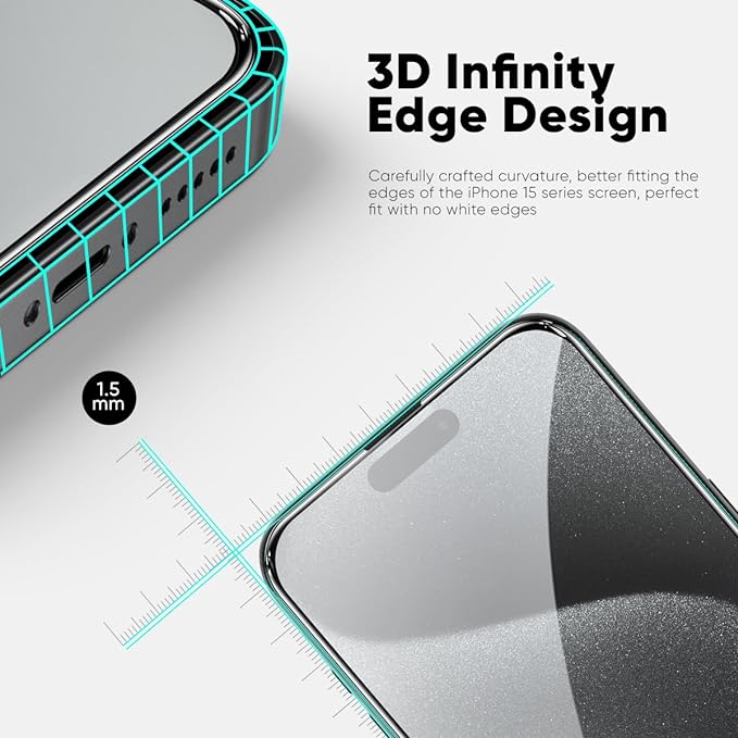 FLOLAB NanoArmour ONETIME PRO for iPhone 15 Pro Screen Protector, - Image 3
