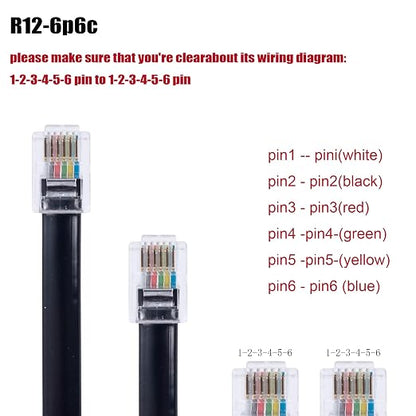 RJ12 Cable Phone Cord RJ12 6P6C Male to Male Straight Wired - Image 4