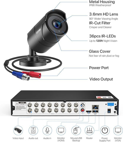 ZOSI 16CH 3K Lite Security Camera System - Image 9