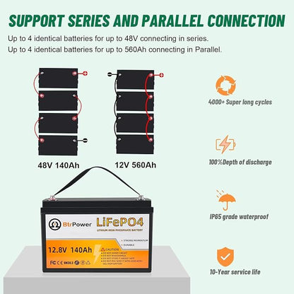 12V Lithium Battery-140ah Lithium Iron Phosphate LiFePO4 Deep Cycle Battery - Image 4