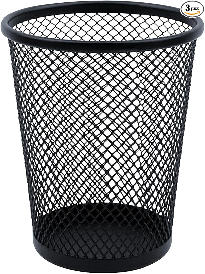 Desk Pencil Pen Holder, Wire Mesh Pen Cup Holder by HSYMQ