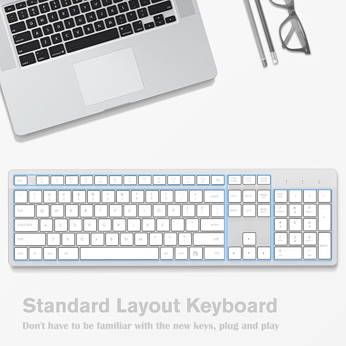 LeadsaiL Wireless Keyboard, 2.4GHz Full-Sized Ergonomic Computer Keyboard - Image 4