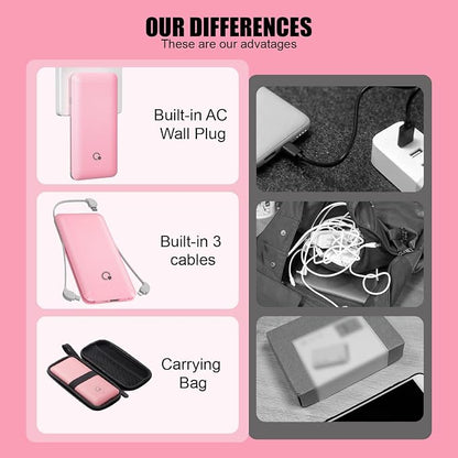 Q 10000mAh Power Bank, Slim Portable Charger, 4 Output External Battery Pack - Image 5
