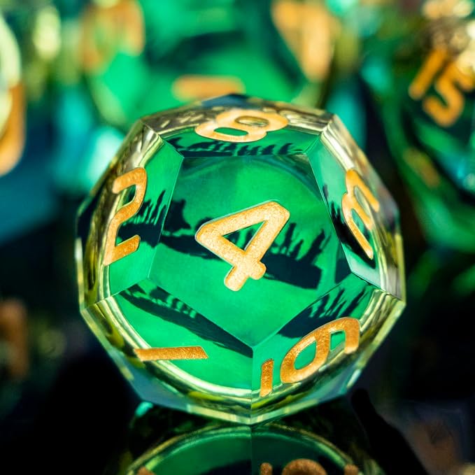 Magic Golden Ring DND Dice Set Sharp Edge Red Gaze Eye Resin Dice - Image 4