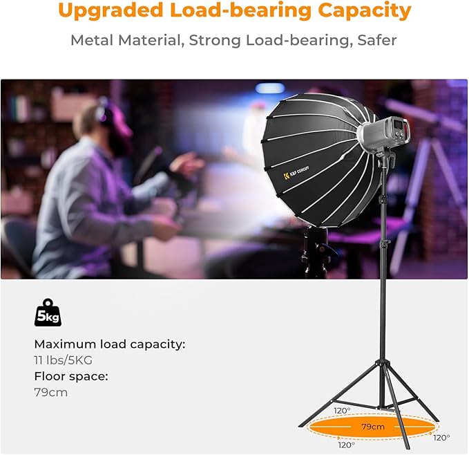K&F Concept Light Stand for Photography, 6.5ft/2M Portable Extendable Photo - Image 6