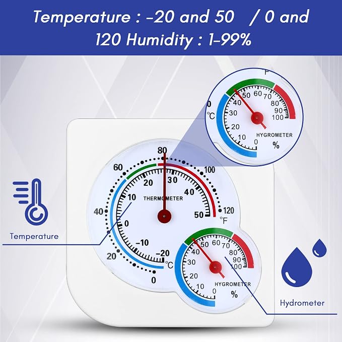 Kathfly 4 Pcs Indoor Thermometer and Humidity Gauge Indoor Mini Thermometer - Image 3