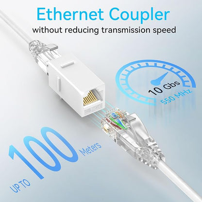 CAT6A RJ45 Keystone Coupler, Cat6 Keystone Jack Female to Female, Cat 6a Inline - Image 2