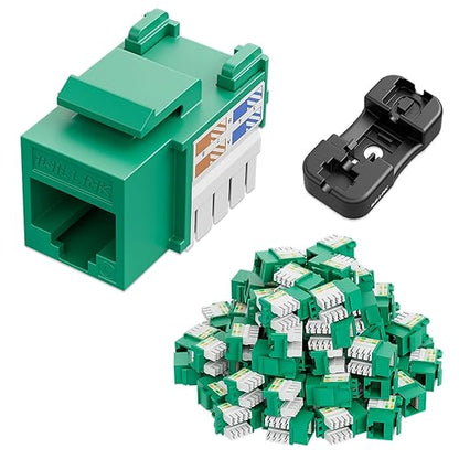 Iwillink Cat6 Keystone Jack and Punch-Down Stand, RJ45 Ethernet Jack, 90-Degree by IWILLINK