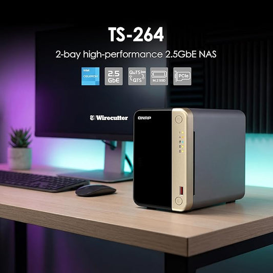 QNAP TS-264-8G-US 2 Bay High-Performance Desktop NAS - Image 2
