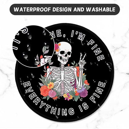 ITNRSIIET Round Mouse Pad with Stitched Edge Premium-Textured Waterproof - Image 5