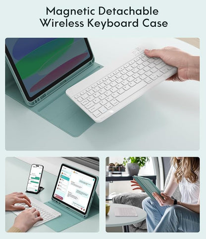 CHESONA Keyboard Case for iPad 11th/10th Generation, Detachable Wireless - Image 4