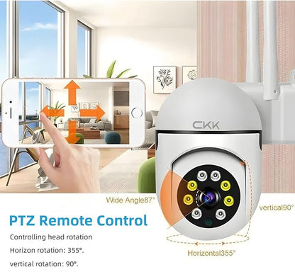 CKK 1080P Security Camera Outdoor Corded Power, 2MP PTZ WiFi Home Camera - Image 6