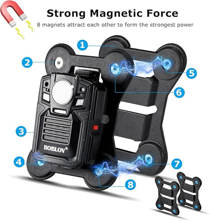 BOBLOV Body Camera Magnet Mount, Two Pieces Magnets Clips, Universal Magnetic - Image 7
