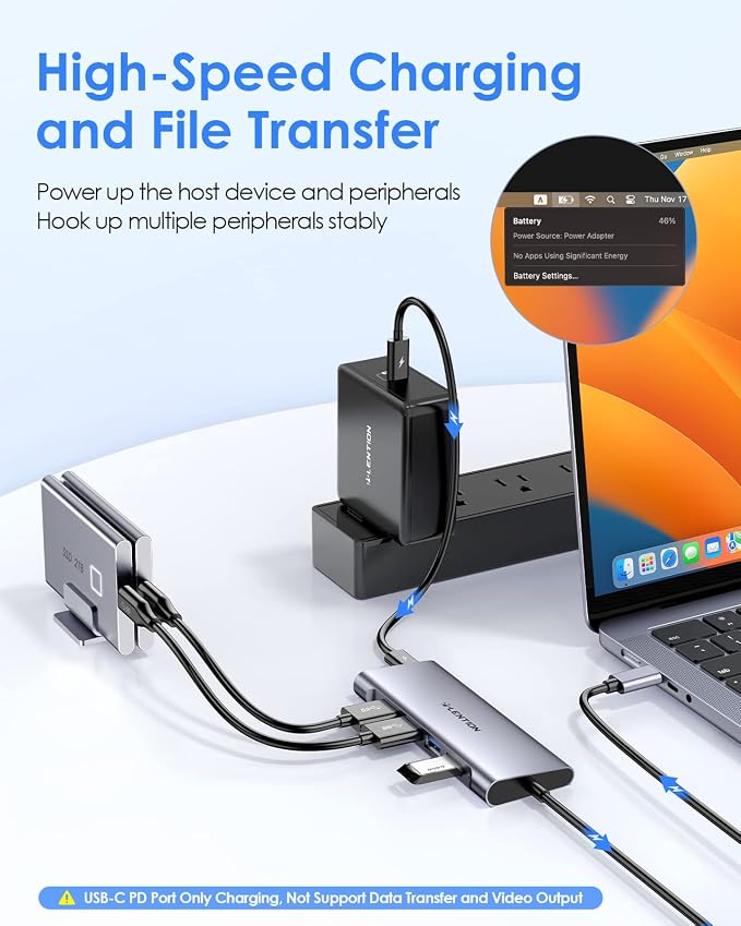 LENTION 3.3FT Long Cable USB C Multiport Hub - Image 4