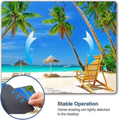 Beach Mouse Pad, Coconut Trees Mouse Pad, Nature Mouse Mat Square Waterproof - Image 6