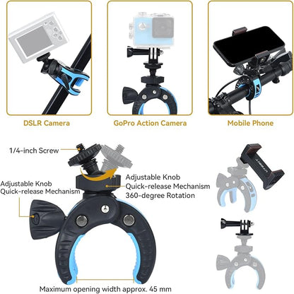 UTEBIT Camera Clamp Mount, Large Clamp Opening Aluminum Alloy Clip Mount - Image 3