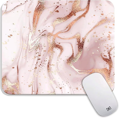 Square Mouse Pad Rose Gold Marble, Personalized Premium-Textured Custom Mouse by Armanza
