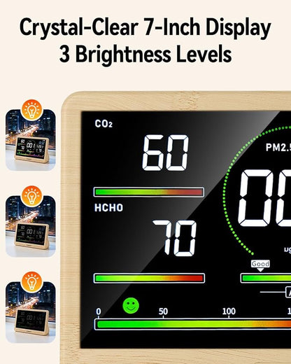 16-in-1 Air Quality Monitor Indoor, Real Time CO2, Formaldehyde, Temperature & - Image 8