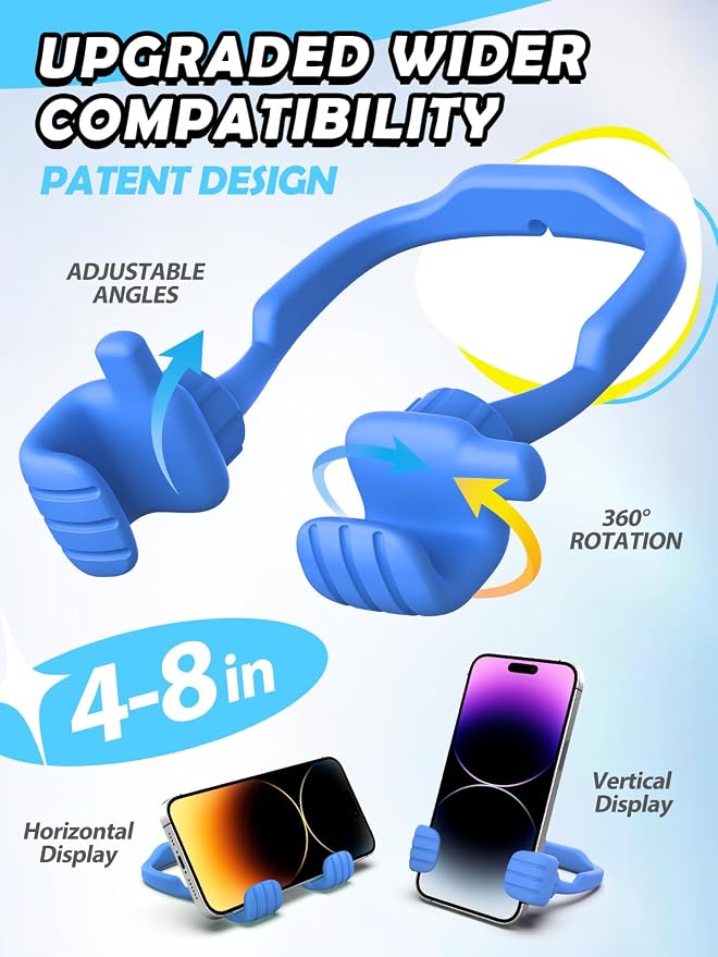 Gifts for Teens Boys Kids Men Adults Cell Phone Stand: Flexible Thumbs Up Lazy - Image 3