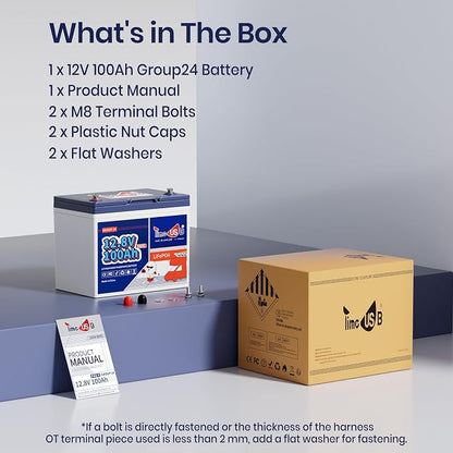 12V100Ah Group24 Mini LiFePO4 Battery, Grade A Battery Cells, Drop-in - Image 9