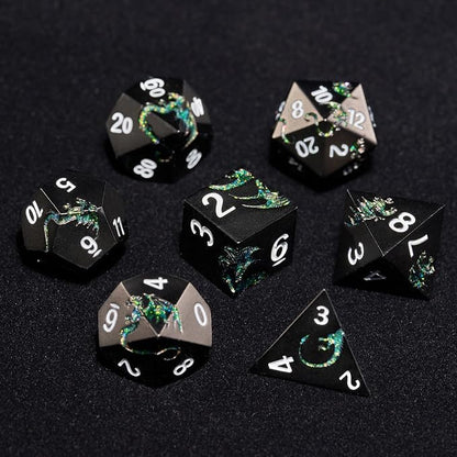 D&D Dice Set Metal Dragon Polyhedral DND Dice Set - Image 3