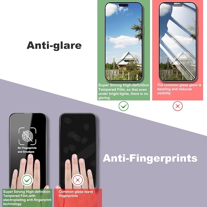 2 Pack Screen Protector for iPhone 14 Pro Max/iPhone 15 Plus/iPhone 16 Plus - Image 4