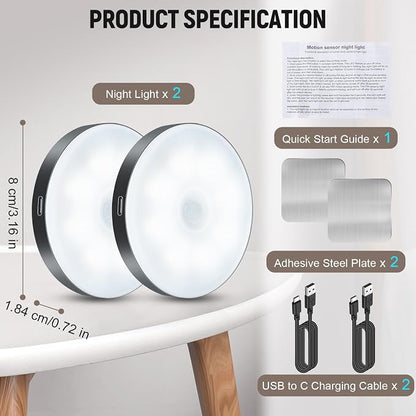 DWEPTU Motion Sensor Night Light 2 Pack LED Night Lights, Dusk to Dawn Motion - Image 7
