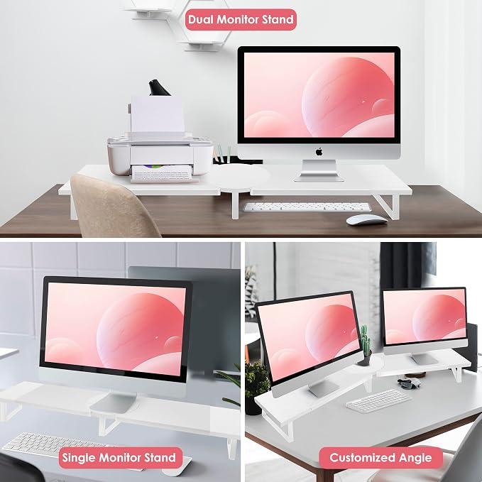 Dual-Monitor-Riser-Stand-For-Desk, Large Monitor Stand Riser - Image 4