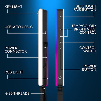 Logitech G Litra Beam LX Premium Dual-Sided RGB LED Streaming Key Light - Image 5