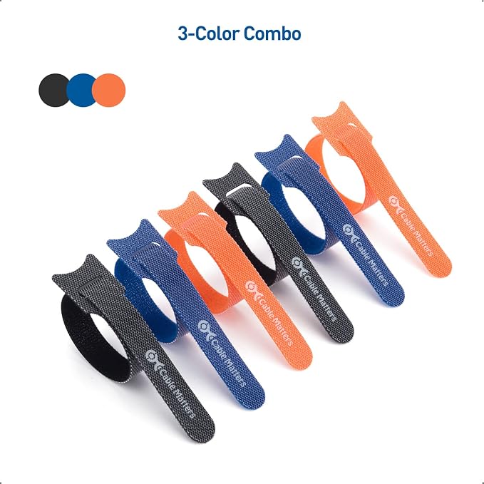 Cable Matters 100-Pack 8-inch Hook-and-Loop Reusable Wire Ties/Cable Ties - Image 2