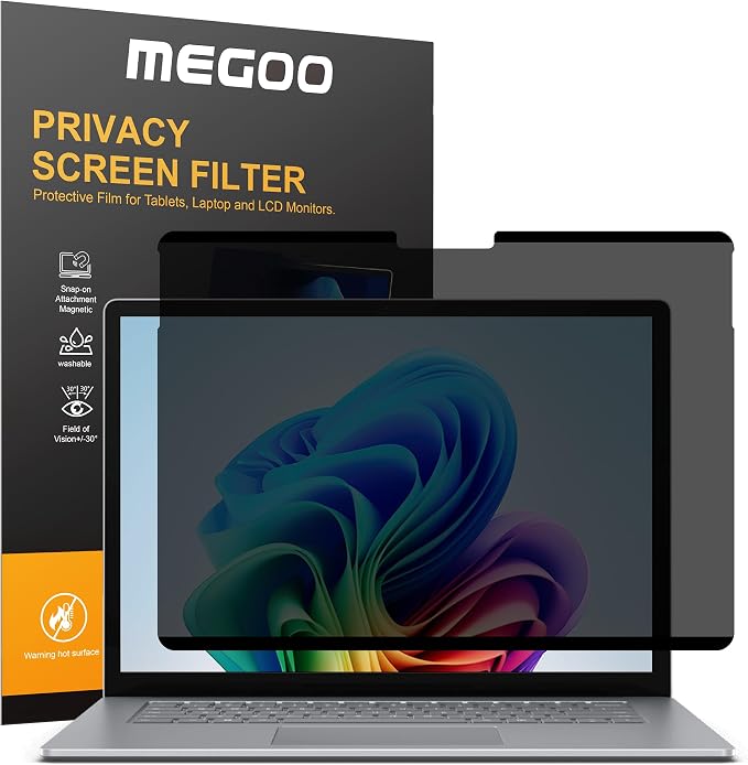 Megoo Privacy Screen for Surface Laptop 13 inch, Magnetic Anti-Spy Film by MEGOO
