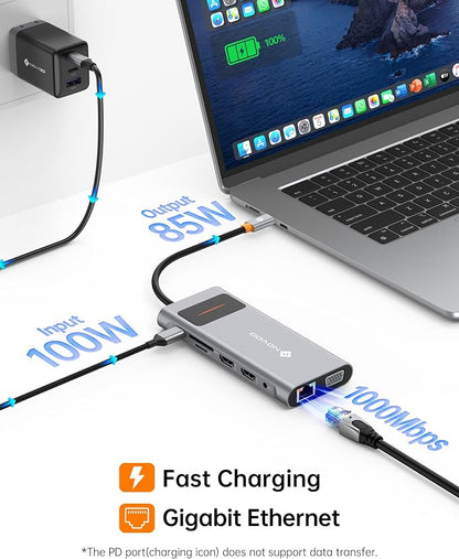 NOVOO USB C Docking Station Dual Monitor HDMI - Image 5