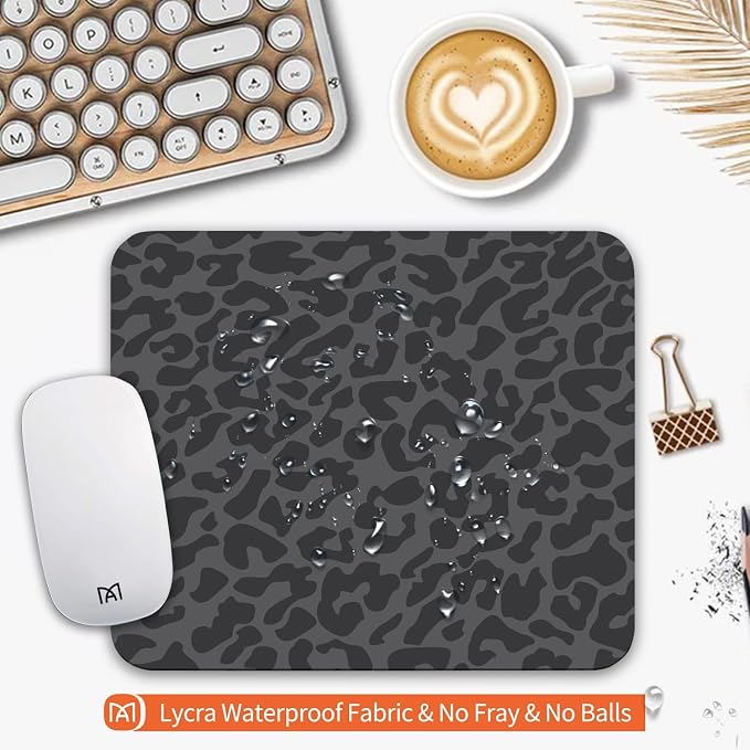Square Mouse Pad Black Leopard, Personalized Premium-Textured Custom Mouse Mat - Image 3