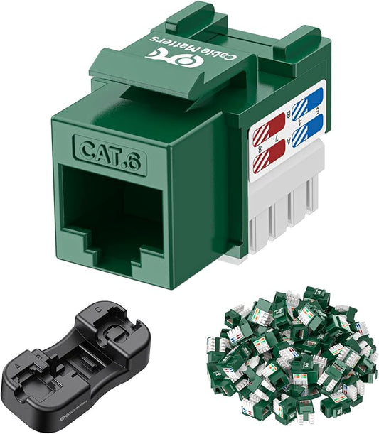 Cable Matters 25-Pack 10Gbps Cat6 Keystone Jacks, RJ45 Keystone Jack, Ethernet by CableMatters