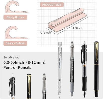 ELETIUO Pencil Holder For Most Pens, Self-Adhesive Stick To Notebooks, Silicone - Image 2