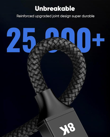 Capshi 2ft 8K 4K@120Hz HDMI Cable 2.1, 48Gbps High Speed Cord - Image 8