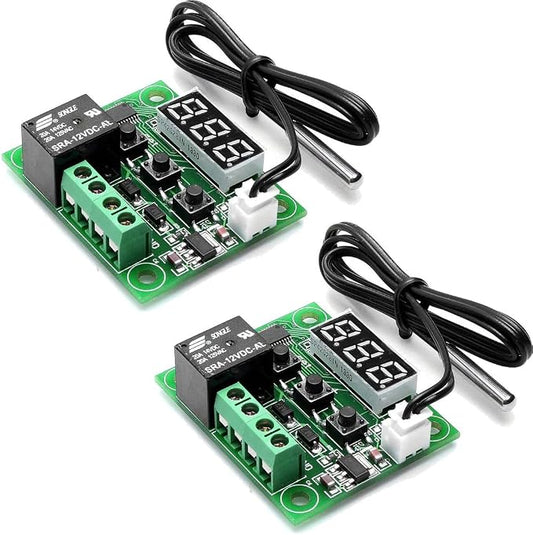 HiLetgo 2pcs W1209 with Case 12V DC Digital Temperature Controller Board Micro - Image 2