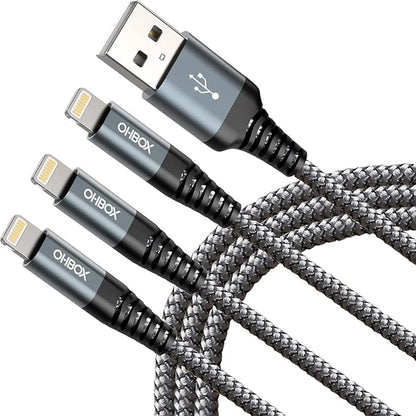 Short iPhone Charger Cable 3FT, i Phone Charging Cord Compatible by OHBOX