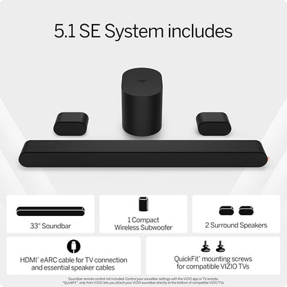 VIZIO 5.1 Soundbar SE, Wireless Subwoofer, Surround Sound w/Dolby Atmos & DTS:X - Image 3