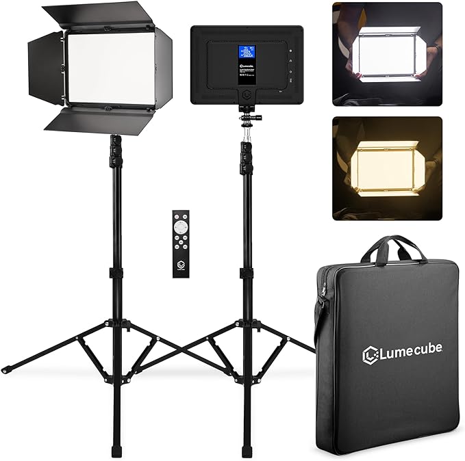 Lume Cube Studio Panel 2-Point Lighting Kit | Edge Lit LED Bicolor Light Panels by LumeCube