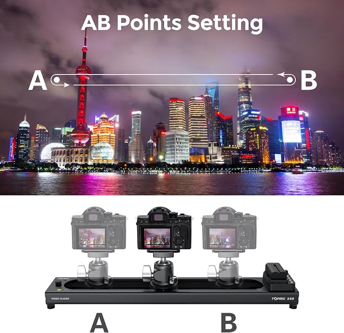 Accsoon Toprig S40 Motorized Camera Slider 40cm/16 App Wireless Control Carbon - Image 4