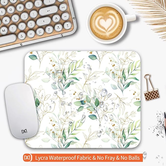Square Mouse Pad Pretty Leaves, Personalized Premium-Textured Custom Mouse Mat - Image 3