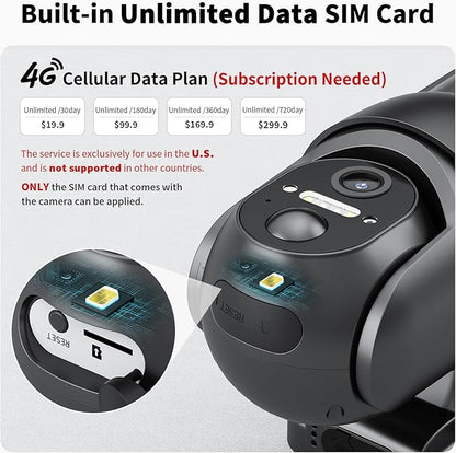 SEHMUA 4G LTE Cellular Solar Security Camera Wireless Outdoor, No Wi-Fi Solar - Image 3