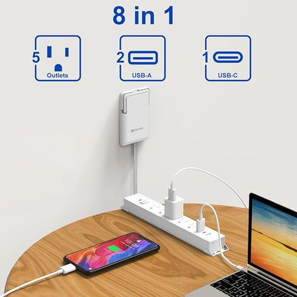 6FT Ultra-Thin Flat Plug Power Strip - Image 4